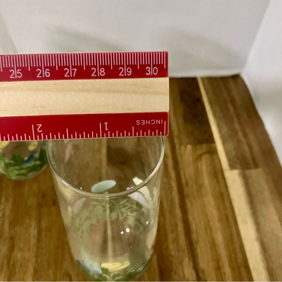 Floral Print Clear Glasses Set of 4 Pastel Spring Florals Easter Dinner Cottage - Picture 6 of 7